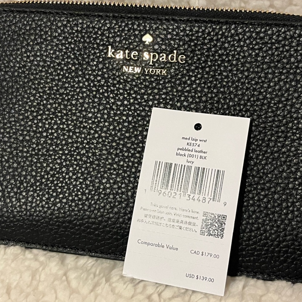Kate Spade Black Pebbled Leather Pouch
